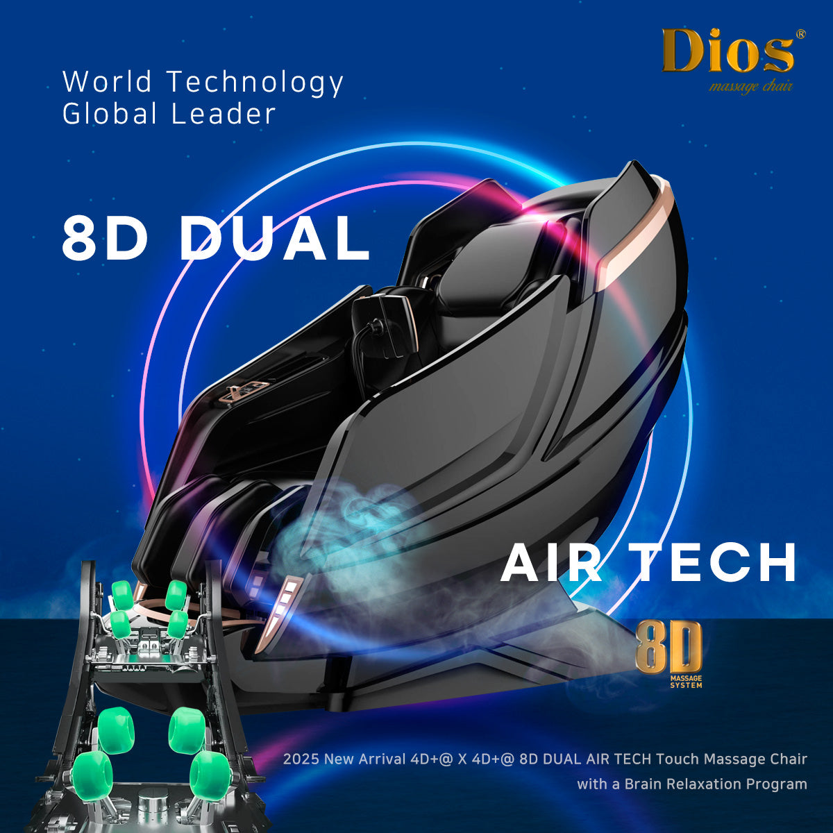 [Pre-Order 6-30-2026] Kahuna Dios 1288 Massage Chair, 8D AI Dual Core (4D+4D) with Air Float System, Precision Human-Like Massage - Pre Order
