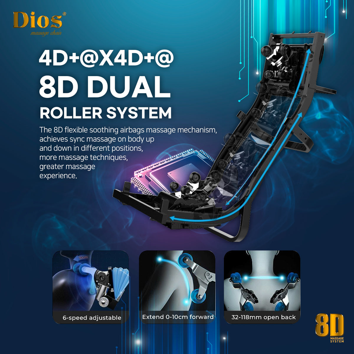 [Pre-Order 6-30-2026] Kahuna Dios 1288 Massage Chair, 8D AI Dual Core (4D+4D) with Air Float System, Precision Human-Like Massage - Pre Order