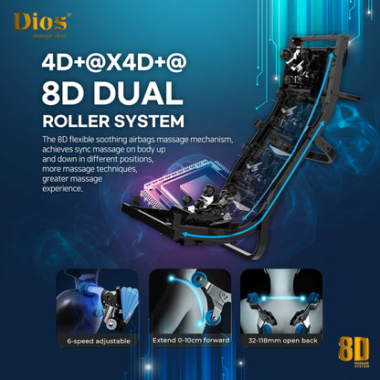 [Pre-Order 6-30-2026] Kahuna Dios 1288 Massage Chair, 8D AI Dual Core (4D+4D) with Air Float System, Precision Human-Like Massage - Pre Order