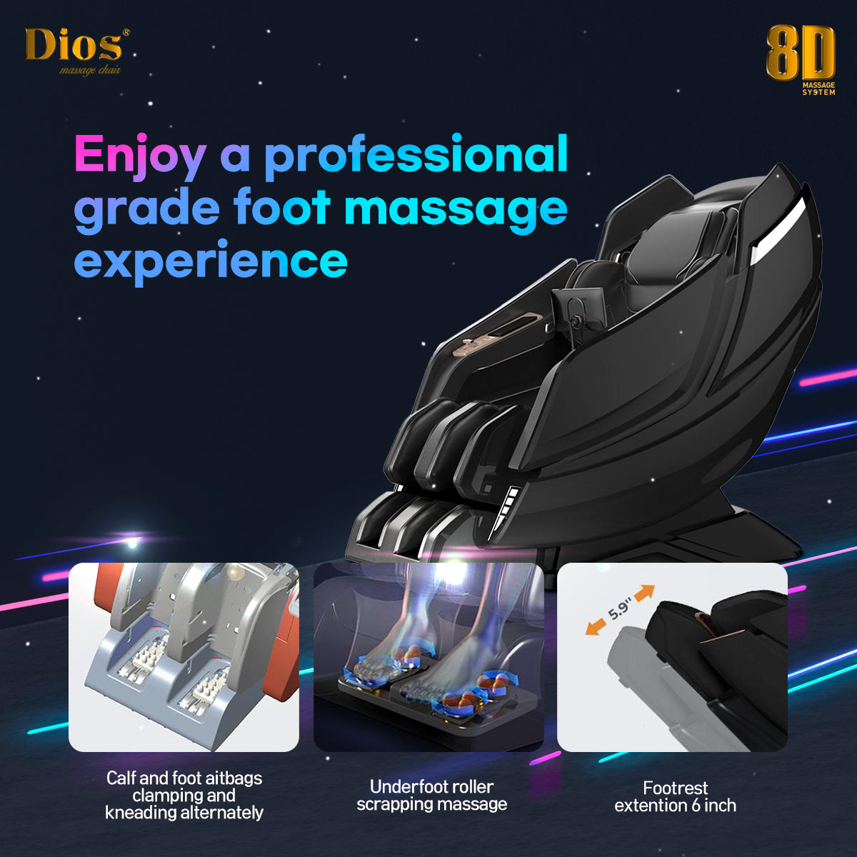 [Pre-Order 6-30-2026] Kahuna Dios 1288 Massage Chair, 8D AI Dual Core (4D+4D) with Air Float System, Precision Human-Like Massage - Pre Order