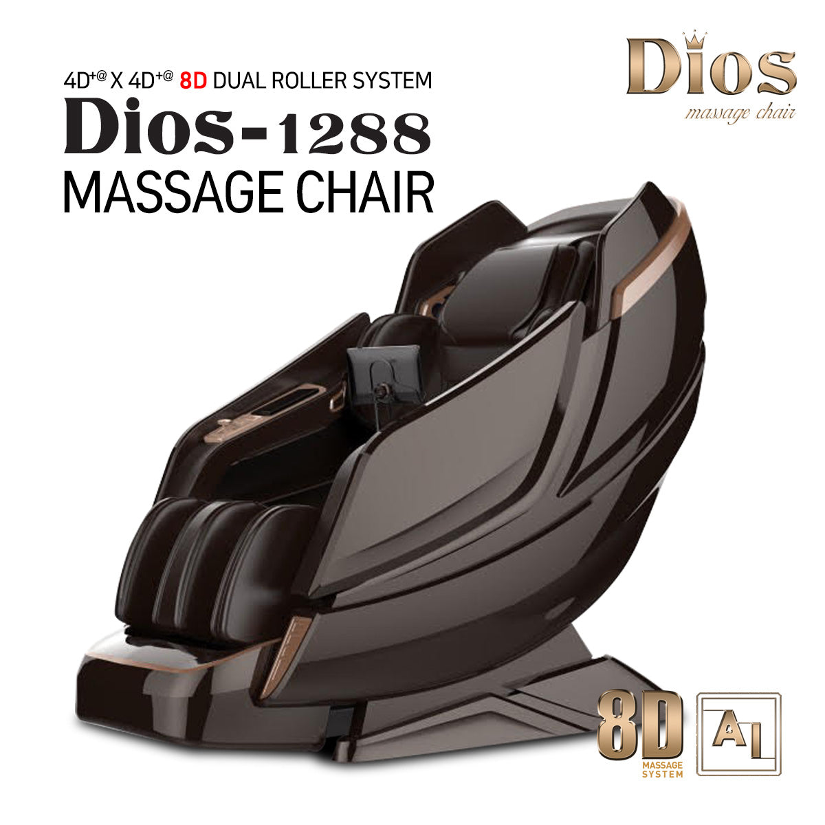 [Pre-Order 6-30-2026] Kahuna Dios 1288 Massage Chair, 8D AI Dual Core (4D+4D) with Air Float System, Precision Human-Like Massage - Pre Order