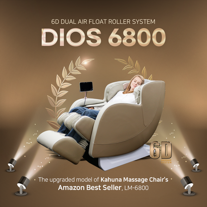 Kahuna Dios 6800 Massage Chair 6D Dual Core (3D+3D) Roller, Air Float System