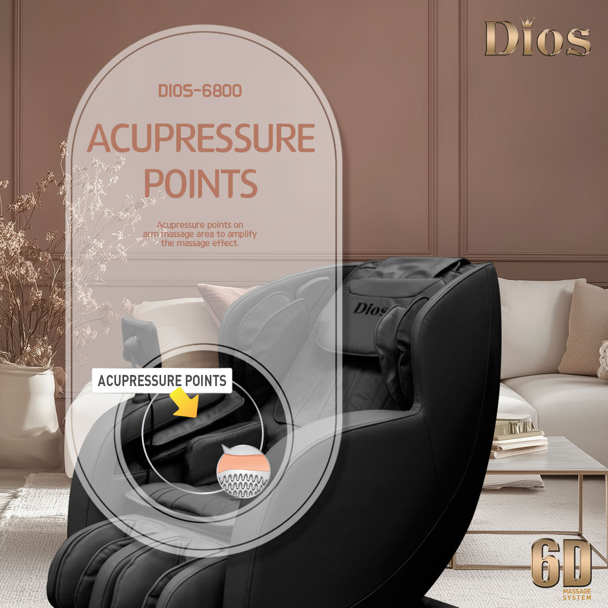 Kahuna Dios 6800 Massage Chair 6D Dual Core (3D+3D) Roller, Air Float System